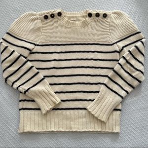 La Vie Rebecca Taylor 100% Cotton Striped Sweater